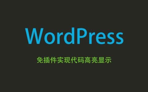 WordPress免插件实现代码高亮显示